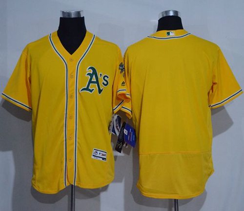Athletics Blank Gold Flexbase Authentic Collection Stitched MLB Jersey - Click Image to Close